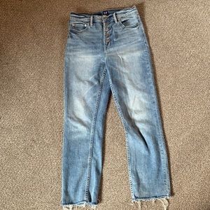 Gap Button Fly Raw Hem Cigarette Jeans size 4